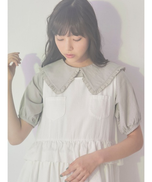 merry jenny(メリージェニー)の「bigフリルカラーパフブラウス(シャツ/ブラウス・レディース・ブラック/オフホワイト/ミント・FREE)」の20枚目の写真