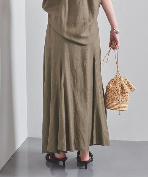 UNITED ARROWS(ユナイテッドアローズ)の「UWCC CE/LINEN フレアー マキシスカート◆(スカート・レディース・オリーブ/ターコイズブルー/ナチュラル・40/38/36)」の9枚目の写真