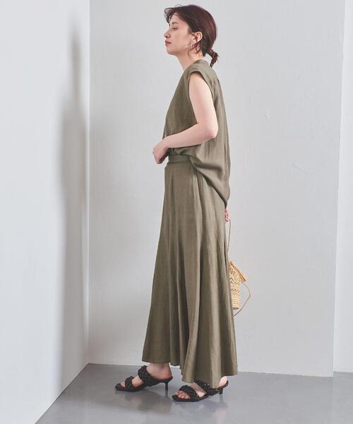 UNITED ARROWS(ユナイテッドアローズ)の「UWCC CE/LINEN フレアー マキシスカート◆(スカート・レディース・オリーブ/ターコイズブルー/ナチュラル・40/38/36)」の18枚目の写真