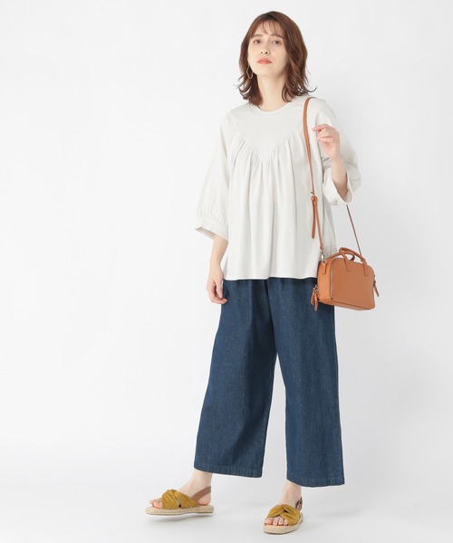 studio CLIP(スタディオクリップ)の「フロントギャザー切り替えプルオーバー(Tシャツ/カットソー・レディース・ライトグレー/ブラウン/ブラック・FREE)」の13枚目の写真