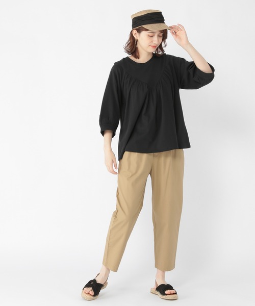 studio CLIP(スタディオクリップ)の「フロントギャザー切り替えプルオーバー(Tシャツ/カットソー・レディース・ライトグレー/ブラウン/ブラック・FREE)」の15枚目の写真