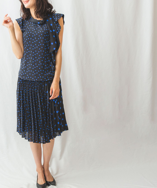 NARACAMICIE（ナラカミーチェ）の「ミックスドットアシンメトリーブラウス（シャツ/ブラウス・レディース・ブラック/ベージュ・MEDIUM/LARGE/SMALL/XXX-LARGE/XX-LARGE/X-LARGE）」の21枚目の写真