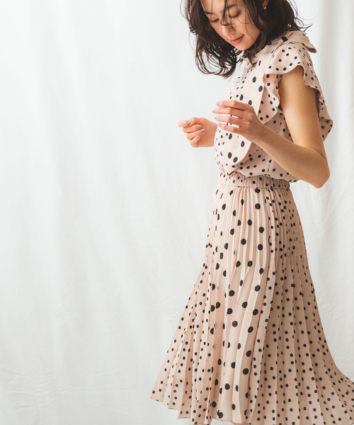 【極美品20900円】ナラカミーチェ♦️夏✨ミックスドットアシンメトリーブラウス 極美品20900円】ナラカミーチェ♦️夏✨ミックスドット