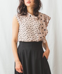 NARACAMICIE | ミックスドットアシンメトリーブラウス(シャツ/ブラウス)