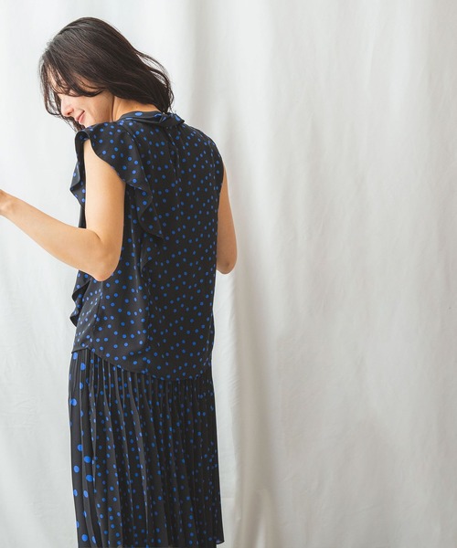 NARACAMICIE（ナラカミーチェ）の「ミックスドットアシンメトリーブラウス（シャツ/ブラウス・レディース・ブラック/ベージュ・MEDIUM/LARGE/SMALL/XXX-LARGE/XX-LARGE/X-LARGE）」の9枚目の写真