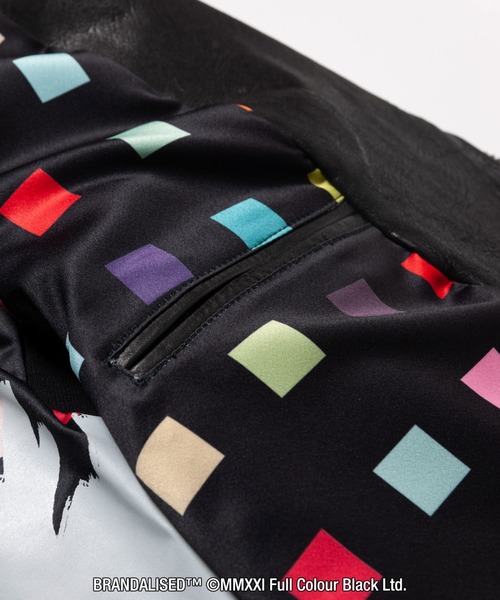 glamb(グラム)の「Painted double riders (“Knife Rat” & “Squares Vs Rat”) / ペインテッドダブルライダース (“Knife Rat” & “Squares Vs Rat”)【Brandalisedコラボレーションアイテム】(ライダースジャケット・メンズ・ブラック・S/M/L)」の5枚目の写真