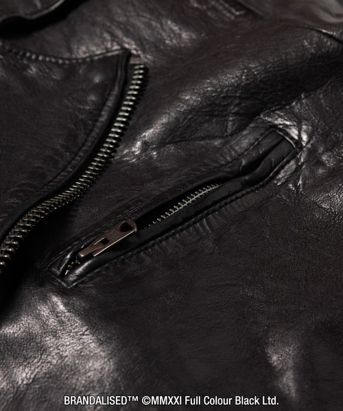 glamb(グラム)の「Painted double riders (“Knife Rat” & “Squares Vs Rat”) / ペインテッドダブルライダース (“Knife Rat” & “Squares Vs Rat”)【Brandalisedコラボレーションアイテム】(ライダースジャケット・メンズ・ブラック・S/M/L)」の8枚目の写真