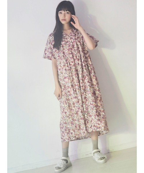 merry jenny（メリージェニー）の「flowerオープンカラーシャツワンピース（ワンピース・レディース・ピンク/ブルー・FREE）」の16枚目の写真