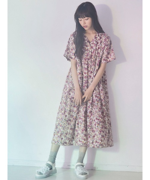 merry jenny（メリージェニー）の「flowerオープンカラーシャツワンピース（ワンピース・レディース・ピンク/ブルー・FREE）」の17枚目の写真