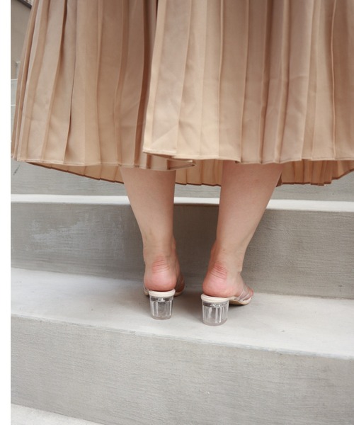 Fabby fabby（ファビィーファビィー）の「クリアヒールサンダル（サンダル・レディース・ブラック/アイボリー/ライトグリーン/パイソン/オフホワイト・MEDIUM/LARGE/SMALL）」の10枚目の写真