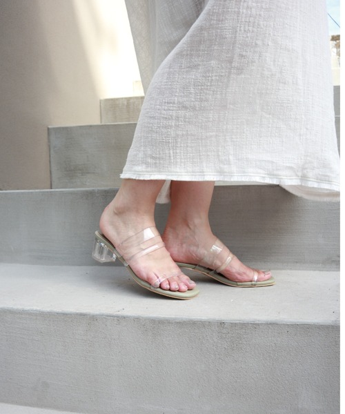 Fabby fabby（ファビィーファビィー）の「クリアヒールサンダル（サンダル・レディース・ブラック/アイボリー/ライトグリーン/パイソン/オフホワイト・MEDIUM/LARGE/SMALL）」の13枚目の写真