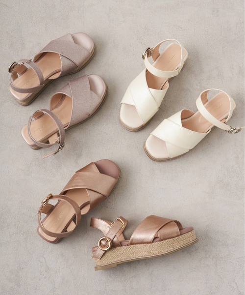 OLIVE des OLIVE（オリーブデオリーブ）の「クロスベルトサンダル（サンダル・レディース・オフホワイト/ピンク/ダークベージュ・SMALL/MEDIUM/LARGE）」の8枚目の写真