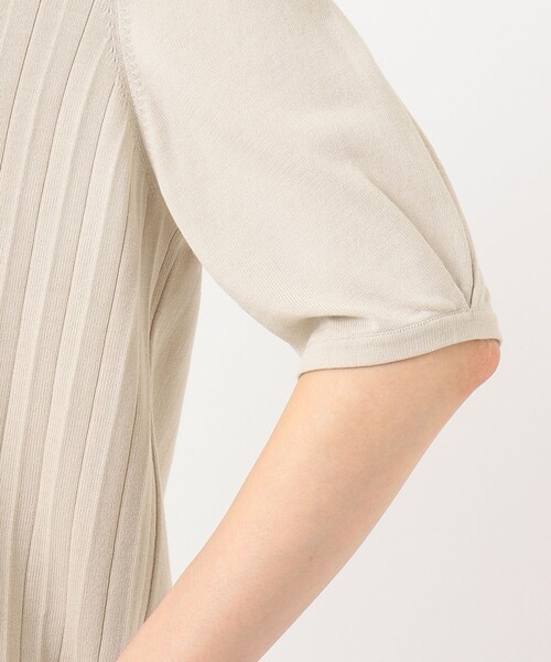 J.PRESS Ladies(J.プレス レディス)の「【UVカット・洗える】Functional Cotton Blend プリーツ ニット(ニット/セーター・レディース・ピンク系/ダークブラウン系/ベージュ系/スモーキーグリーン系・SMALL)」の8枚目の写真