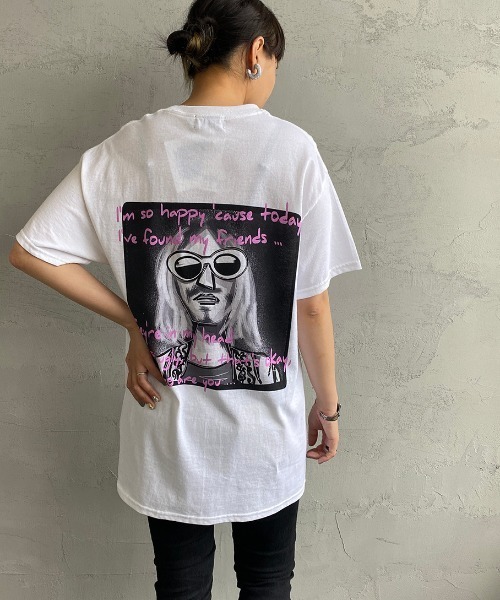 bend(s)（ベンズ）の「[BENDS×JEANS FACTORY/ベンズ×ジーンズファクトリー] 別注 グラフィックバックプリントTシャツ KC（Tシャツ/カットソー・レディース・ホワイト/オリーブ・M/L）」の16枚目の写真