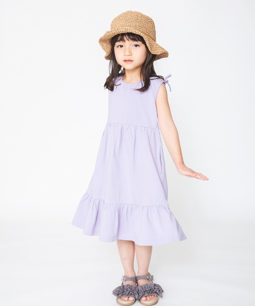 BRANSHES(ブランシェス)の「【接触冷感】肩リボンノースリーブワンピース(ワンピース・キッズ・ブラック/パープル・80cm/90cm/110cm/100cm/120cm/130cm/140cm/150cm)」の14枚目の写真