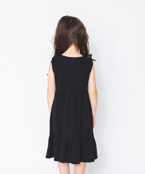 BRANSHES(ブランシェス)の「【接触冷感】肩リボンノースリーブワンピース(ワンピース・キッズ・ブラック/パープル・80cm/90cm/110cm/100cm/120cm/130cm/140cm/150cm)」の6枚目の写真