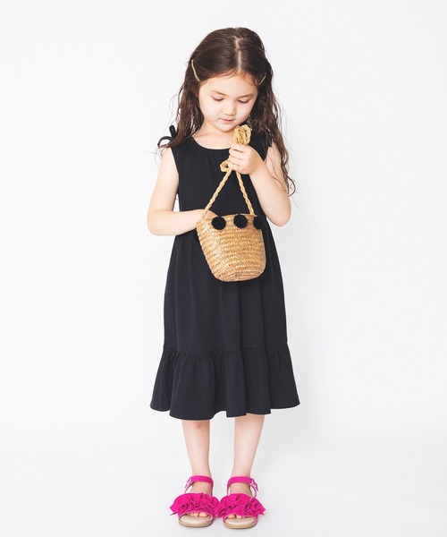 BRANSHES(ブランシェス)の「【接触冷感】肩リボンノースリーブワンピース(ワンピース・キッズ・ブラック/パープル・80cm/90cm/110cm/100cm/120cm/130cm/140cm/150cm)」の9枚目の写真