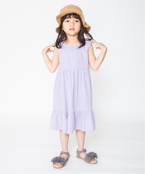 BRANSHES(ブランシェス)の「【接触冷感】肩リボンノースリーブワンピース(ワンピース・キッズ・ブラック/パープル・80cm/90cm/110cm/100cm/120cm/130cm/140cm/150cm)」の3枚目の写真