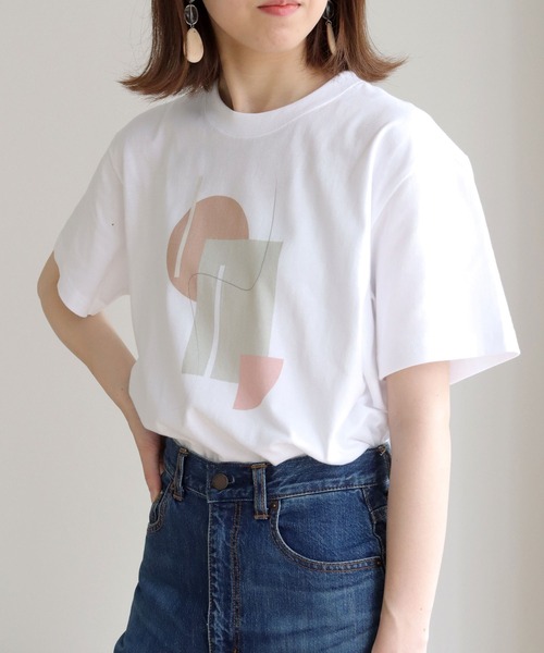 HER CLOSET(ハークローゼット)の「【HERCLOSET】ニュアンスプリントTシャツ(Tシャツ/カットソー・レディース・ホワイト系その他3/ホワイト/ホワイト系その他/ホワイト系その他2・S/M)」の5枚目の写真