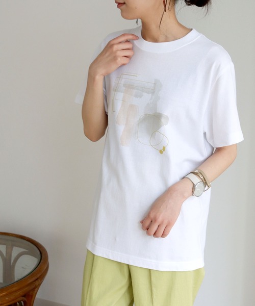 HER CLOSET(ハークローゼット)の「【HERCLOSET】ニュアンスプリントTシャツ(Tシャツ/カットソー・レディース・ホワイト系その他3/ホワイト/ホワイト系その他/ホワイト系その他2・S/M)」の8枚目の写真