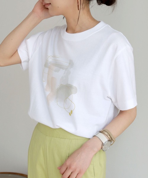 HER CLOSET(ハークローゼット)の「【HERCLOSET】ニュアンスプリントTシャツ(Tシャツ/カットソー・レディース・ホワイト系その他3/ホワイト/ホワイト系その他/ホワイト系その他2・S/M)」の19枚目の写真
