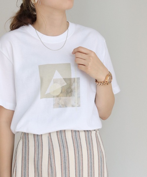 HER CLOSET(ハークローゼット)の「【HERCLOSET】ニュアンスプリントTシャツ(Tシャツ/カットソー・レディース・ホワイト系その他3/ホワイト/ホワイト系その他/ホワイト系その他2・S/M)」の14枚目の写真