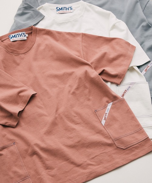 JOURNAL STANDARD relume(ジャーナルスタンダード レリューム)の「【SMITH`S × relume / スミス】STITCH サイドポケット Tシャツ(Tシャツ/カットソー・メンズ・ブルー/ベージュ/ホワイト/ブラウン・MEDIUM/LARGE)」の5枚目の写真