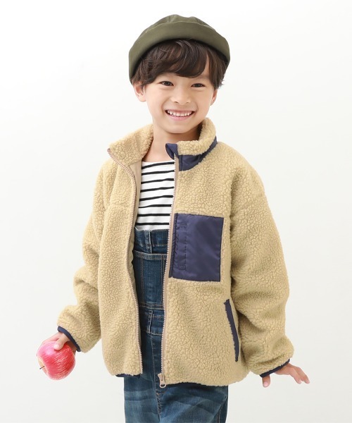 devirock（デビロック）の「洗える アウトドア ボアジャケット（ブルゾン・キッズ・オフホワイト/グレー系その他/ダークベージュ/チャコール/ブラック/ライトグレー/その他7/ネイビー系1/グレー系その他2・120cm/150cm/130cm/140cm/160cm/110cm/100cm）」の7枚目の写真