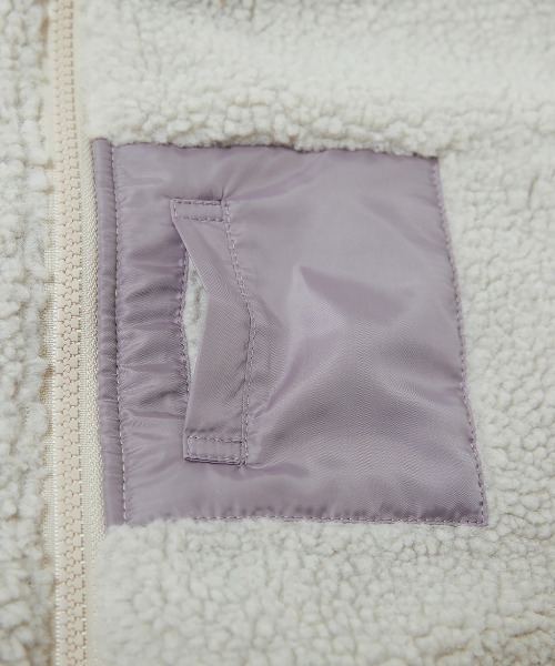 devirock（デビロック）の「洗える アウトドア ボアジャケット（ブルゾン・キッズ・オフホワイト/グレー系その他/ダークベージュ/チャコール/ブラック/ライトグレー/その他7/ネイビー系1/グレー系その他2・120cm/150cm/130cm/140cm/160cm/110cm/100cm）」の15枚目の写真