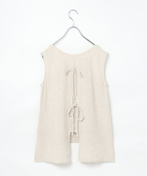 VENCEEXCHANGE（ヴァンスエクスチェンジ）の「レーヨン麻ノースリセットアップ（その他トップス・レディース・ダークグリーン/オフホワイト/ブルー・M）」の10枚目の写真