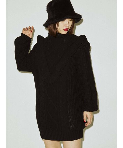 jouetie（ジュエティ）の「フリルチュニックニット（ニット/セーター・レディース・アイボリー/ブラック/レッド/グリーン/ブラウン・MEDIUM）」の21枚目の写真