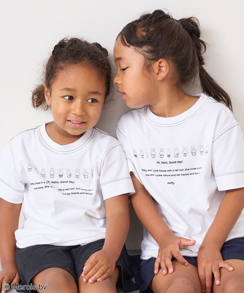 Miffy( ミッフィー)の「【WEB限定・ENFANT】MIFFY/ミッフィープリント kids Tシャツ(Tシャツ/カットソー・キッズ・ホワイト/ブラック・M/L)」の6枚目の写真