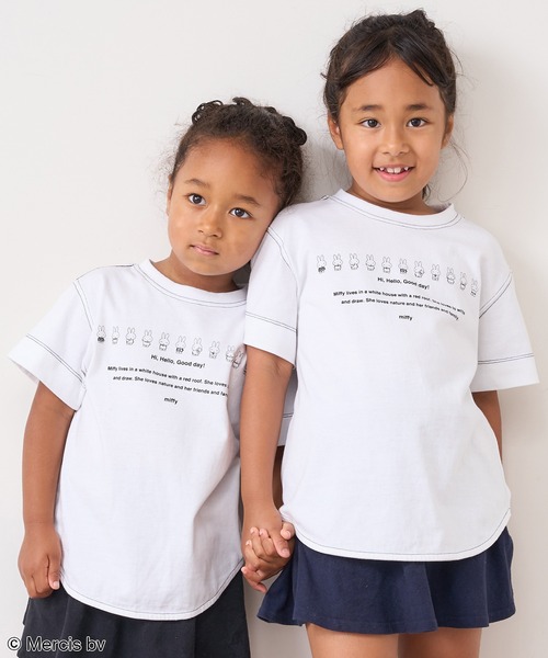 Miffy( ミッフィー)の「【WEB限定・ENFANT】MIFFY/ミッフィープリント kids Tシャツ(Tシャツ/カットソー・キッズ・ホワイト/ブラック・M/L)」の3枚目の写真