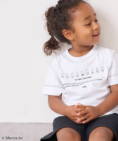 Miffy( ミッフィー)の「【WEB限定・ENFANT】MIFFY/ミッフィープリント kids Tシャツ(Tシャツ/カットソー・キッズ・ホワイト/ブラック・M/L)」の8枚目の写真