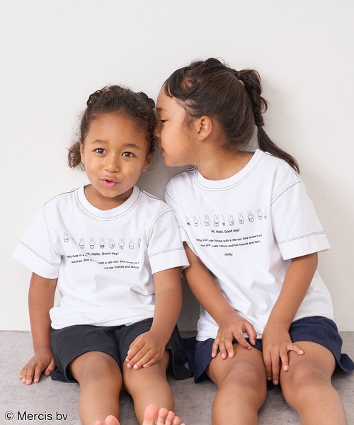 Miffy( ミッフィー)の「【WEB限定・ENFANT】MIFFY/ミッフィープリント kids Tシャツ(Tシャツ/カットソー・キッズ・ホワイト/ブラック・M/L)」の5枚目の写真