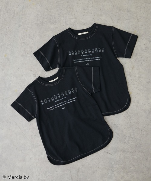 Miffy( ミッフィー)の「【WEB限定・ENFANT】MIFFY/ミッフィープリント kids Tシャツ(Tシャツ/カットソー・キッズ・ホワイト/ブラック・M/L)」の10枚目の写真