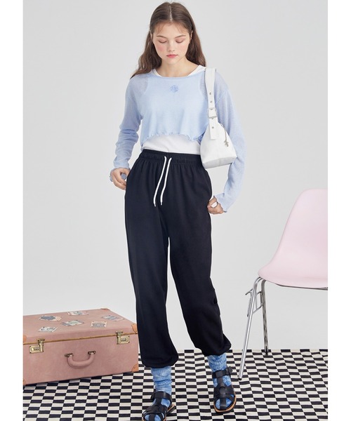 MOMC KITS(エムオーエムシーキッツ)の「『MOMC KITS/エムオーエムシーキッツ』KITS CROP TS/クロップド丈 長袖リネンTシャツ(Tシャツ/カットソー・レディース・ブラック/ピンク/ブルー・FREE)」の13枚目の写真