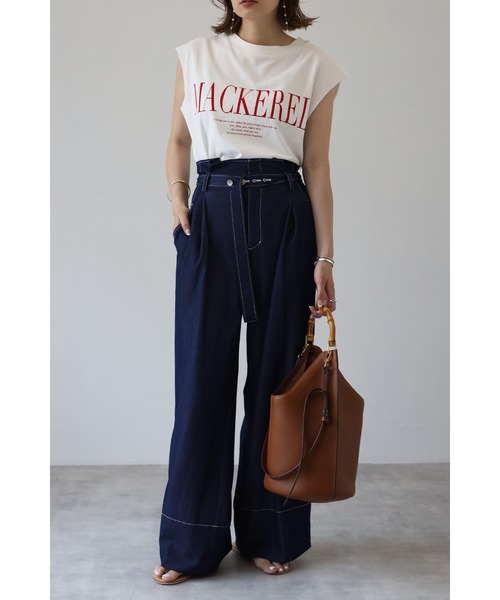 Bonjour Sagan（ボンジュールサガン）の「MACKERELプリントフレンチトップス（Tシャツ/カットソー・レディース・レッド/ブラック/ネイビー・FREE）」の4枚目の写真