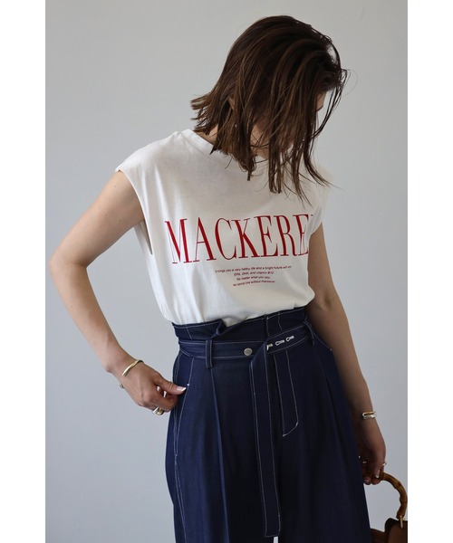 Bonjour Sagan（ボンジュールサガン）の「MACKERELプリントフレンチトップス（Tシャツ/カットソー・レディース・レッド/ブラック/ネイビー・FREE）」の5枚目の写真