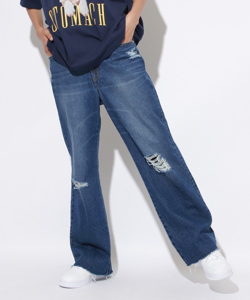 PBLIM(ページボーイリム)の「【PAGEBOYLIM】ダメージデニムパンツ【WEB限定アイテム】(デニムパンツ・レディース・ライトブルー/ブルー・MEDIUM/LARGE)」の17枚目の写真