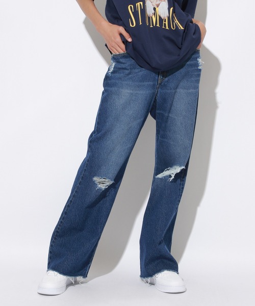 PBLIM(ページボーイリム)の「【PAGEBOYLIM】ダメージデニムパンツ【WEB限定アイテム】(デニムパンツ・レディース・ライトブルー/ブルー・MEDIUM/LARGE)」の5枚目の写真