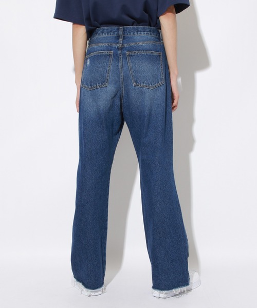 PBLIM(ページボーイリム)の「【PAGEBOYLIM】ダメージデニムパンツ【WEB限定アイテム】(デニムパンツ・レディース・ライトブルー/ブルー・MEDIUM/LARGE)」の18枚目の写真