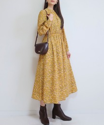 PURIL | 【PURIL】花柄ウェストギャザーフレアワンピース(ワンピース)