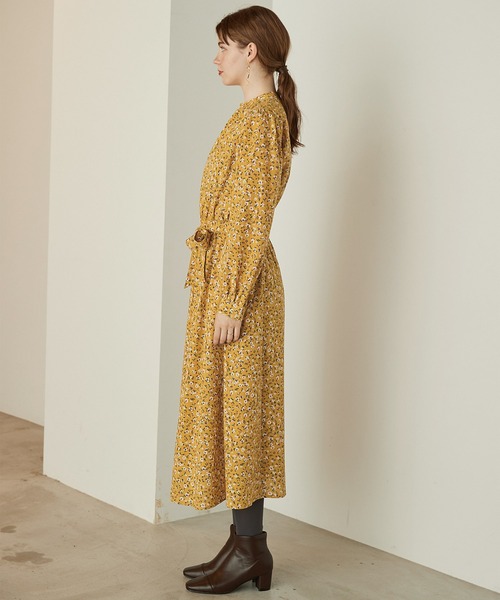 PURIL（ピュリル）の「【PURIL】花柄ウェストギャザーフレアワンピース（ワンピース・レディース・ブラック/イエロー/グリーン・S/M）」の12枚目の写真