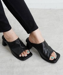 Fabby fabby | ストレッチ台形ヒールミュールサンダル(サンダル)