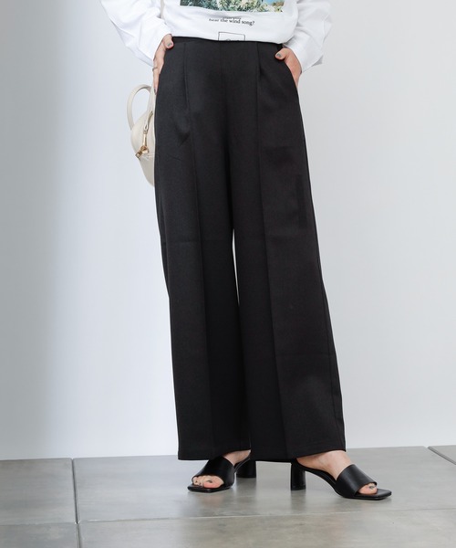 COLONY 2139(コロニートゥーワンスリーナイン)の「【WEB・一部店舗限定】ウールライクタックワイドパンツ(その他パンツ・レディース・ブラック/ブラウン/グレイッシュベージュ・MEDIUM/LARGE)」の4枚目の写真