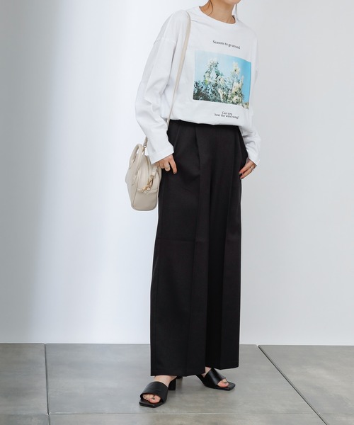 COLONY 2139(コロニートゥーワンスリーナイン)の「【WEB・一部店舗限定】ウールライクタックワイドパンツ(その他パンツ・レディース・ブラック/ブラウン/グレイッシュベージュ・MEDIUM/LARGE)」の8枚目の写真