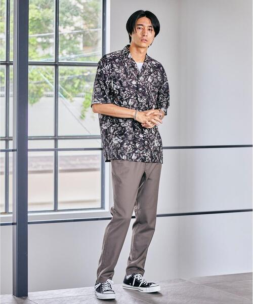 green label relaxing（グリーンレーベルリラクシング）の「＜green label relaxing＞ジャクソンポロック オープンカラー 半袖 シャツ（シャツ/ブラウス・メンズ・ナチュラル/ブラック・X-LARGE/SMALL/MEDIUM/LARGE）」の14枚目の写真