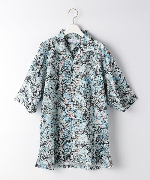 green label relaxing（グリーンレーベルリラクシング）の「＜green label relaxing＞ジャクソンポロック オープンカラー 半袖 シャツ（シャツ/ブラウス・メンズ・ナチュラル/ブラック・X-LARGE/SMALL/MEDIUM/LARGE）」の10枚目の写真