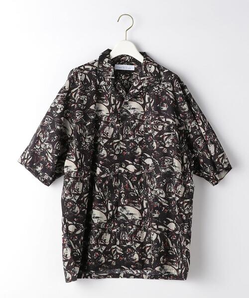 green label relaxing（グリーンレーベルリラクシング）の「＜green label relaxing＞ジャクソンポロック オープンカラー 半袖 シャツ（シャツ/ブラウス・メンズ・ナチュラル/ブラック・X-LARGE/SMALL/MEDIUM/LARGE）」の8枚目の写真